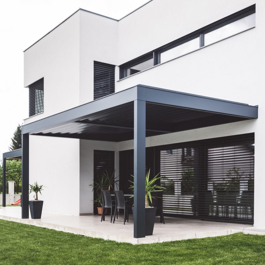 Formal Garden, Wood - Material, Flooring, Modern house, building exterior, outdoors, modern home